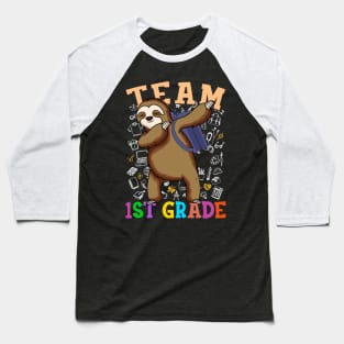 Dabbing Sloth Team 1st Grade Back To School Shirt Boys Girls Baseball T-Shirt